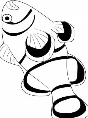 Раскраска рыба Клоун   в формате