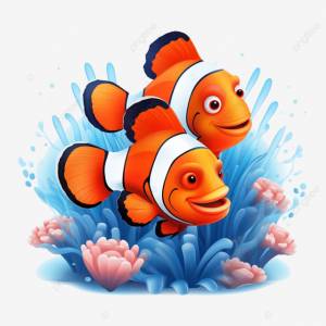 морская любовь пара рыб клоунов в сердце коралловая гавань PNG , День Святого Валентина, клипарт животных, рыба клоун PNG рисунок для й загрузки