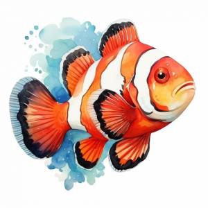 Есть рыба-клоун, которая нарисована на белом фоне