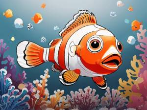 Детская раскраска рыба-клоун