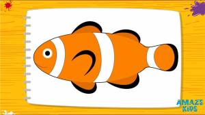 Как нарисовать рыбку клоуна поэтапно карандашом