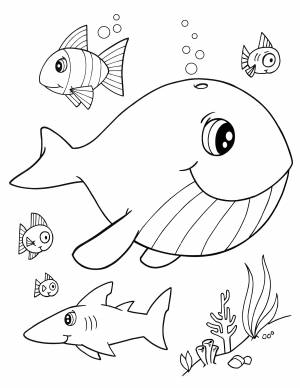 Раскраска Рыбки под водой