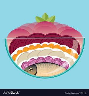 Рисунок селедка под шубой