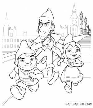 Раскраска Гномео и Джульетта