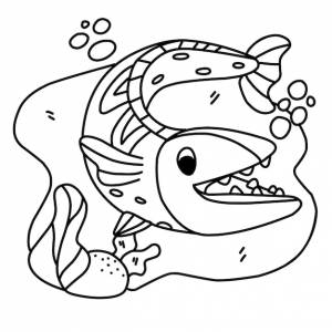 Раскраски страницы алфавиты животных мультфильм скумбрия