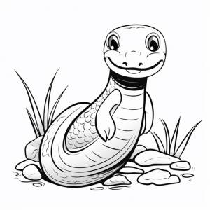 Угорь черная раскраска милая плоская раскраска книга каваи линия искусства