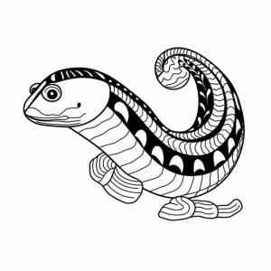 Угорь черная раскраска очарование милая раскраска книга каваи линия искусства