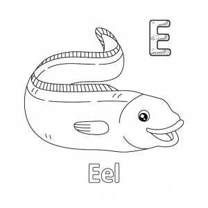 Угорь алфавит abc раскраска страница e