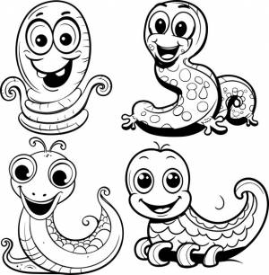 Векторное изображение угря животного черно-белое