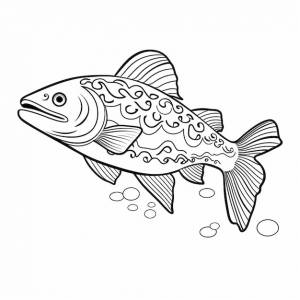 Золотая форель каваи милая милая милая книжка для раскраски каваи линия искусства