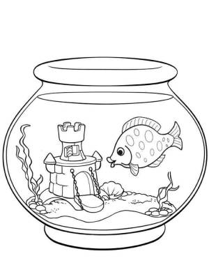 Раскраски Рыбки в аквариуме