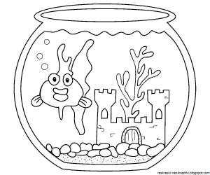 Раскраска рыбки в аквариуме