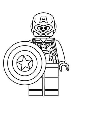 Раскраски Лего капитан америка