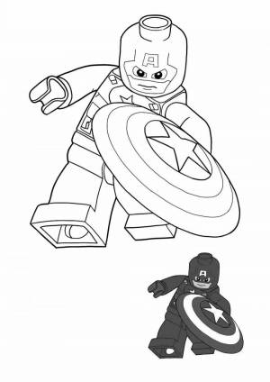 Раскраски Лего капитан америка