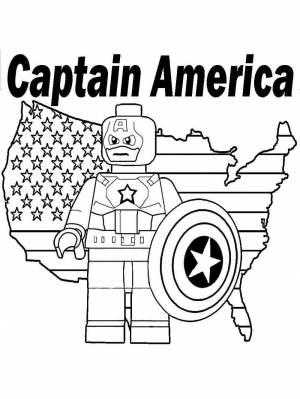 Раскраски LEGO Капитан Америка