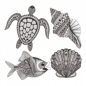 Раскраска Морские обитатели