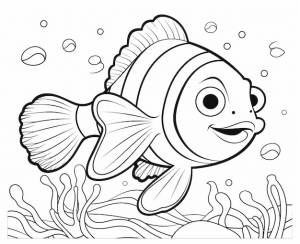 Раскраска рыба-клоун для детей