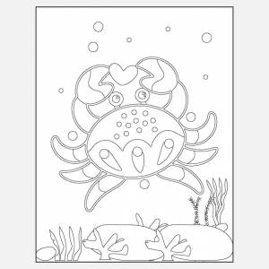 Распечатать раскраски морские животные крабы для детей