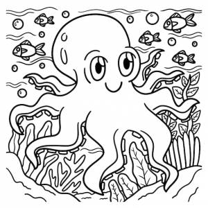 Раскраска осьминог