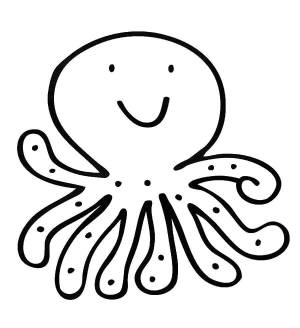 Раскраски Раскраска Весёлый осьминожка
