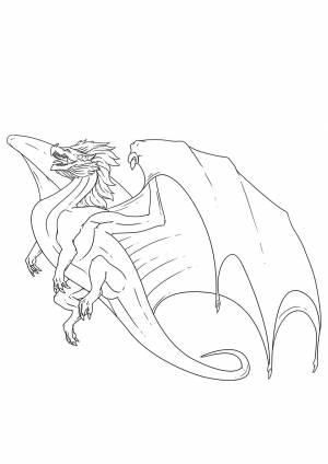 Раскраска Взлетающий дракон