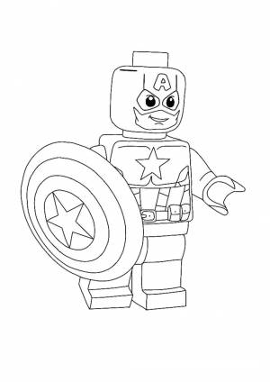 Lego Captain America coloring page
