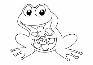 Раскраски лягушка и рыбка