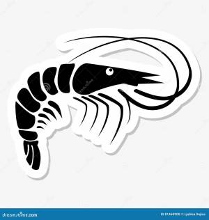 Стикер креветки иллюстрация штока