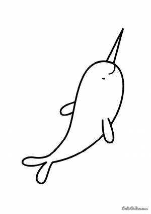 Раскраска Нарвал для малышей