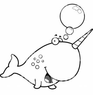 Раскраски нарвал, Раскраска Нарвал морское