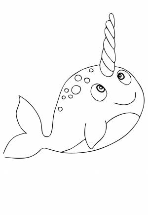 Раскраска Нарвал Милый