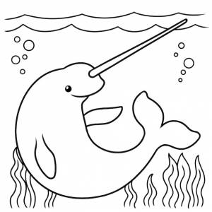 Анимированная раскраска нарвала