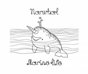 Молодой милый пятнистый нарвал с детским лицом