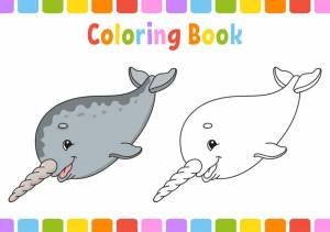 Книжка-раскраска для детей нарвал