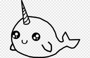 Нарвал Рисование Милашка, листик, подвеска, Разное, белый, ребенок png