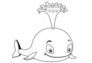 Кит раскраска для детей