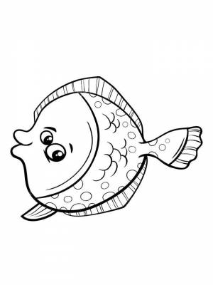 Раскраски рыба камбала