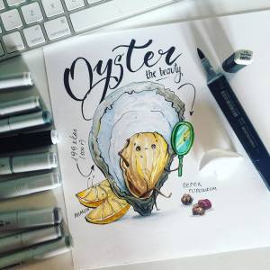Устрица в стиле Графика, Книжная графика, Персонажи на