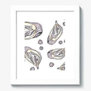 Картина «Устрицы и жемчуг паттерн»