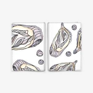 Обложка для паспорта «Устрицы и жемчуг паттерн»