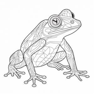 раскраски лягушки с узорчатым телом и ногами, генеративный ай