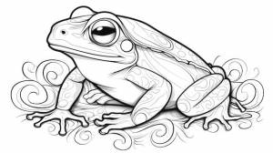 Простые раскраски для детей лягушка