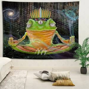 Пользовательский художественный Рисунок лягушки, украшение для дома, психоделический гобелен, абстрактный ковер настенный гобелен из ткани 75x100 см, 100x150 см