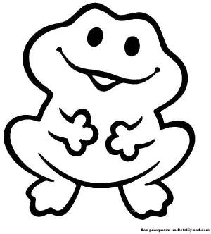 Раскраски Раскраска Очень милый лягушонок 