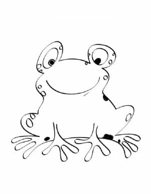 Раскраски Раскраска Милый лягушонок лягушка
