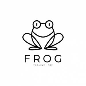 Шаблон логотипа лягушки простой векторный дизайн