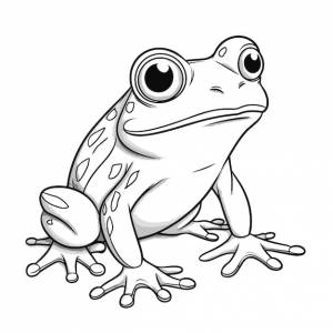 Лягушка для раскраски линейный художественный дизайн для детей раскраски