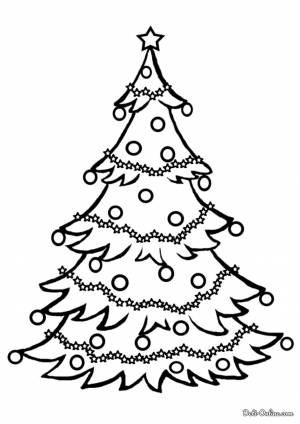 Раскраска Елка с шариками