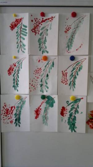 Конспект НОД по рисованию в средней группе «Веточка рябины»