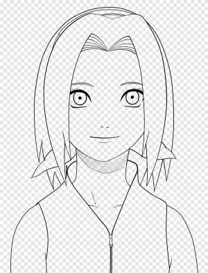 Сакура Харуно Лайн арт Наруто Узумаки Хината Хьюга, Сакура Наруто, угол, белый png